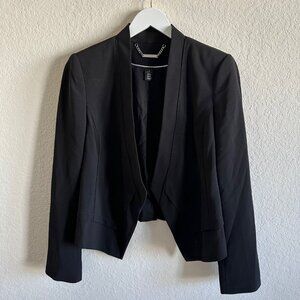 White House Black Market Blazer Black Size 8 Collarless